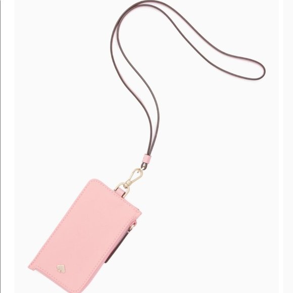 Kate Spade ID Lanyard Coin Card Case Holder Pink - Picture 3 of 5